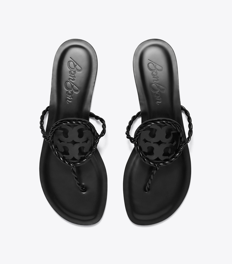 Tory Burch designer sandales Sandales Miller Twist TB x BonBon in SALTY LICORICE TWIST dessus