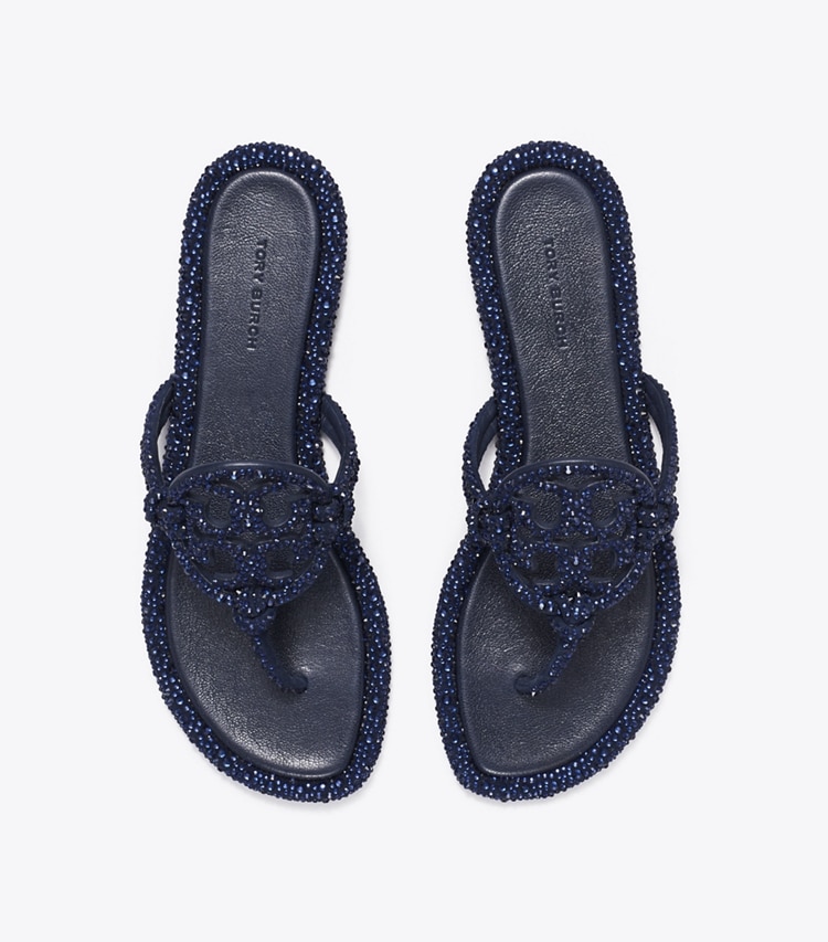 Tory Burch designer sandales Sandales nouées Miller pavées de cristaux in NEW NAVY dessus
