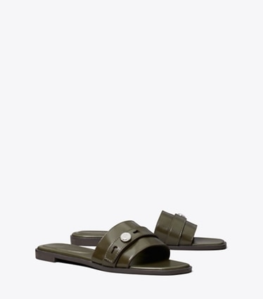 Tory Burch designer sandales Sandales Romy in LECCIO angle