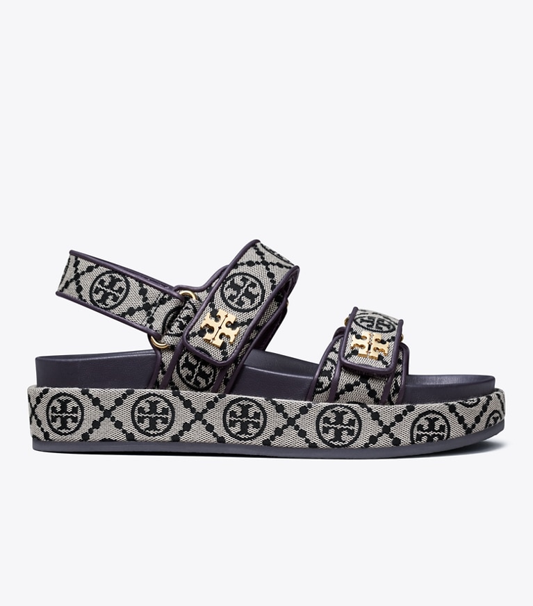 Tory Burch designer sandales Sandales T Monogram Kira sport dans PERFECT NAVY de côté