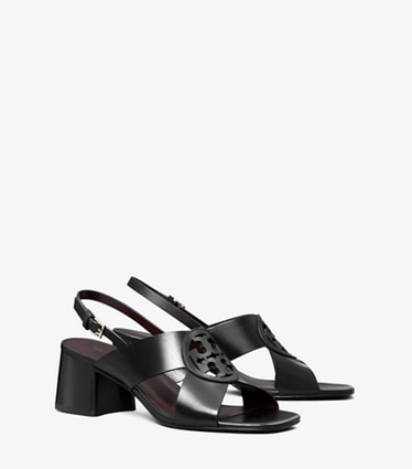 Tory Burch designer sandali Sandali Miller con tacco in PERFECT BLACK angle