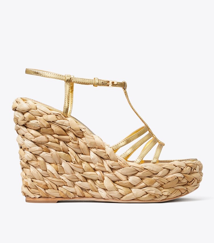 Tory Burch diseñador alpargatas Sandalia alpargata trenzada en GOLD LEAF lateral