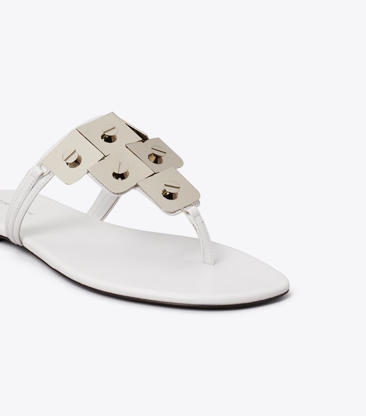 Tory Burch diseñador sandalias Sandalia Capri tipo gladiador en CIRRUS CLOUD detalle