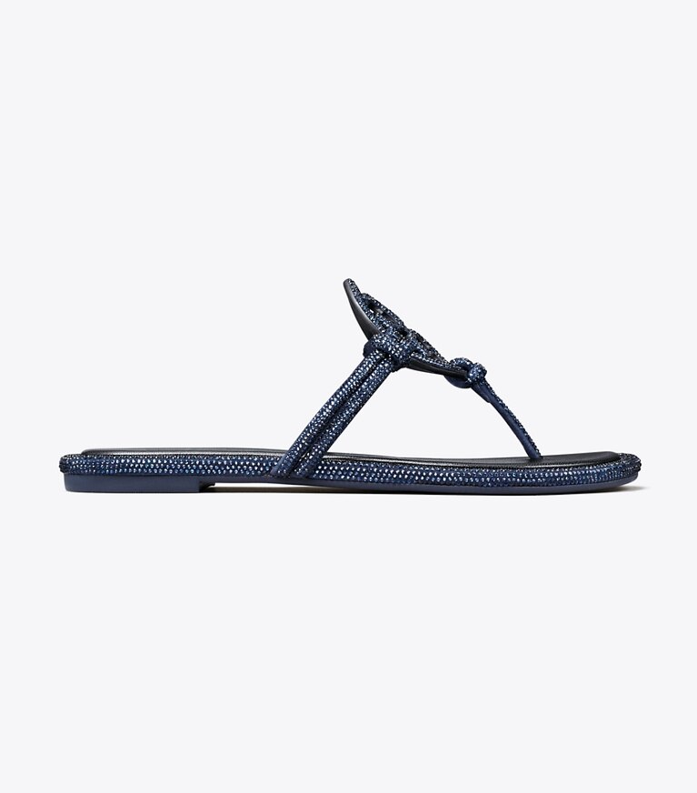 Tory Burch diseñador sandalias Sandalia con nudo y pavé Miller en PERFECT NAVY lateral