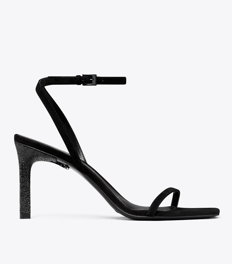 Tory Burch diseñador sandalias Sandalia con tacón con pavé en PERFECT BLACK lateral