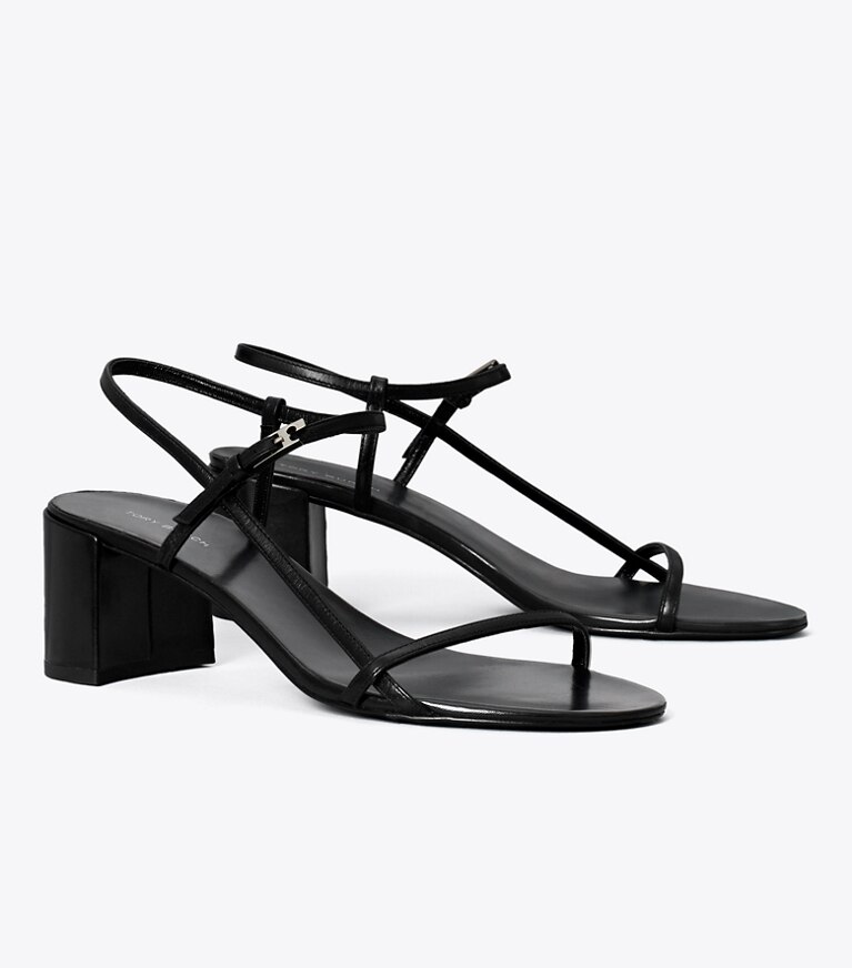 Tory Burch diseñador sandalias Sandalia con tacón Gigi en PERFECT BLACK ángulo