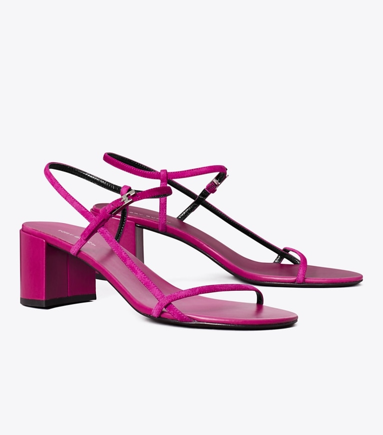 Tory Burch diseñador sandalias Sandalia con tacón Gigi en FUSCHIA PINK ángulo