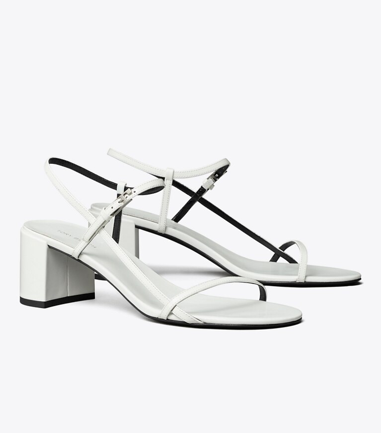 Tory Burch diseñador sandalias Sandalia con tacón Gigi en WHITE ángulo
