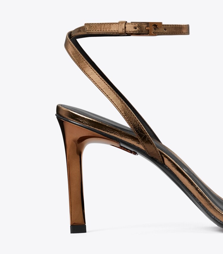 Tory Burch diseñador sandalias Sandalia con tacón Gigi en COPPER detalle