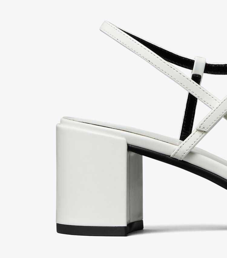 Tory Burch diseñador sandalias Sandalia con tacón Gigi en WHITE detalle