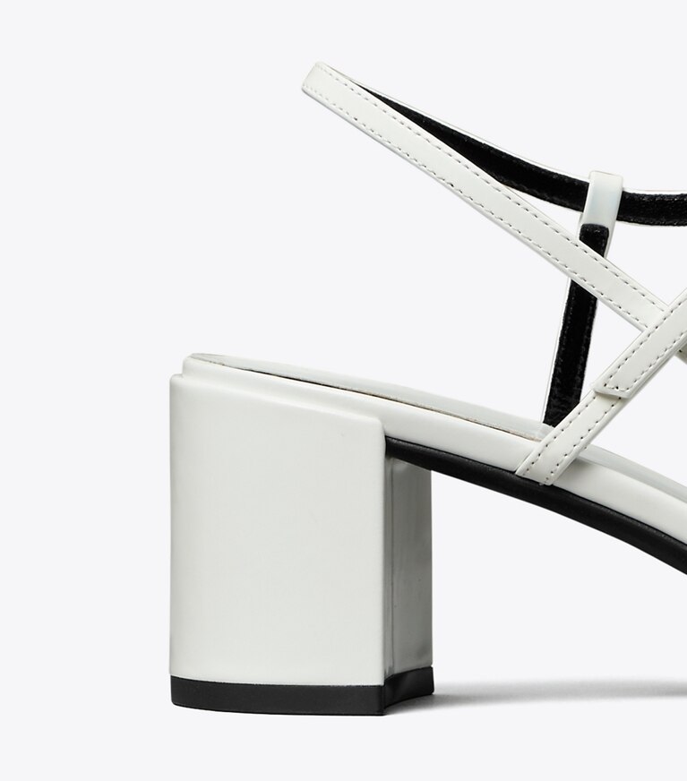Tory Burch diseñador sandalias Sandalia con tacón Gigi en WHITE detalle