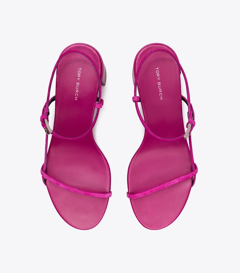 Tory Burch diseñador sandalias Sandalia con tacón Gigi en FUSCHIA PINK vista superior