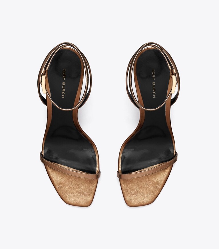Tory Burch diseñador sandalias Sandalia con tacón Gigi en COPPER vista superior