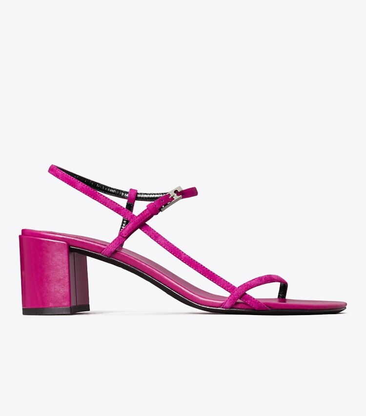 Tory Burch diseñador sandalias Sandalia con tacón Gigi en FUSCHIA PINK lateral