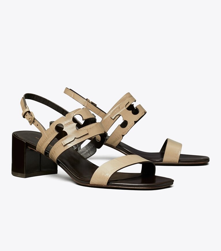 Tory Burch diseñador sandalias Sandalia con tacón Ines en STORMY GRAY / COCONUT ángulo
