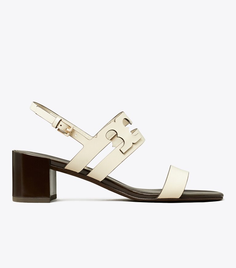 Tory Burch diseñador sandalias Sandalia con tacón Ines en LIGHT CREAM / COCOA lateral