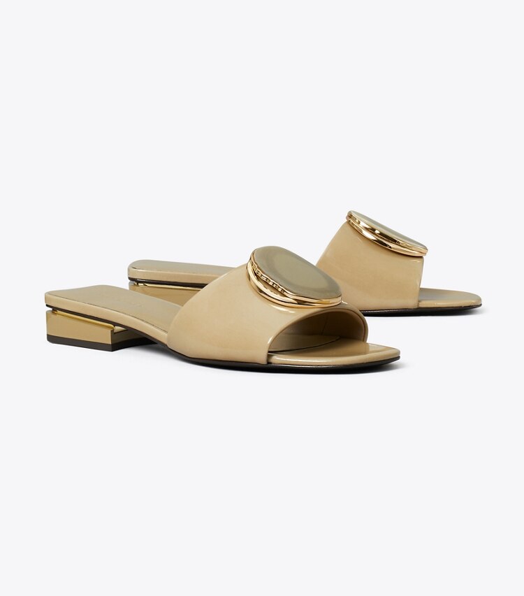 Tory Burch diseñador sandalias Sandalia con tacón Patos en PALO SANTO ángulo