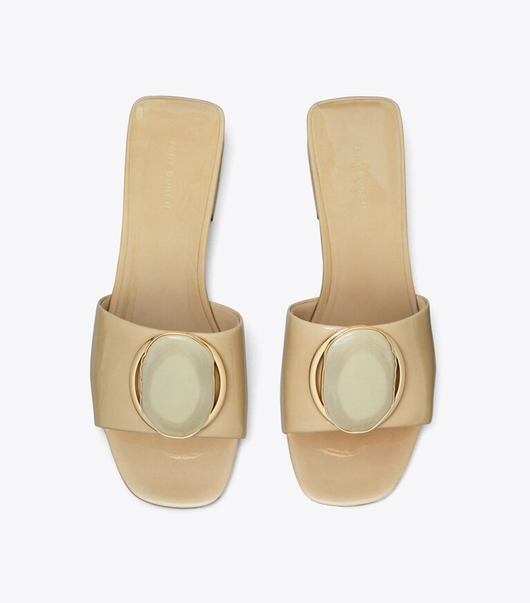 Tory Burch diseñador sandalias Sandalia con tacón Patos en PALO SANTO vista superior