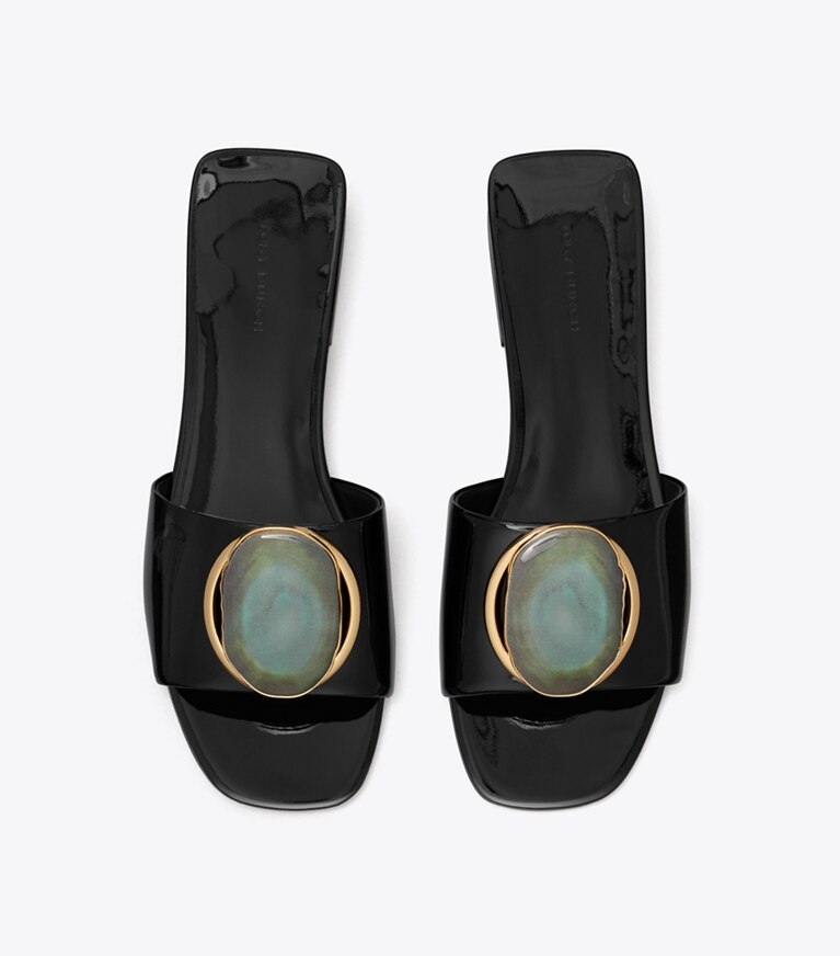 Tory Burch diseñador sandalias Sandalia con tacón Patos en PERFECT BLACK vista superior