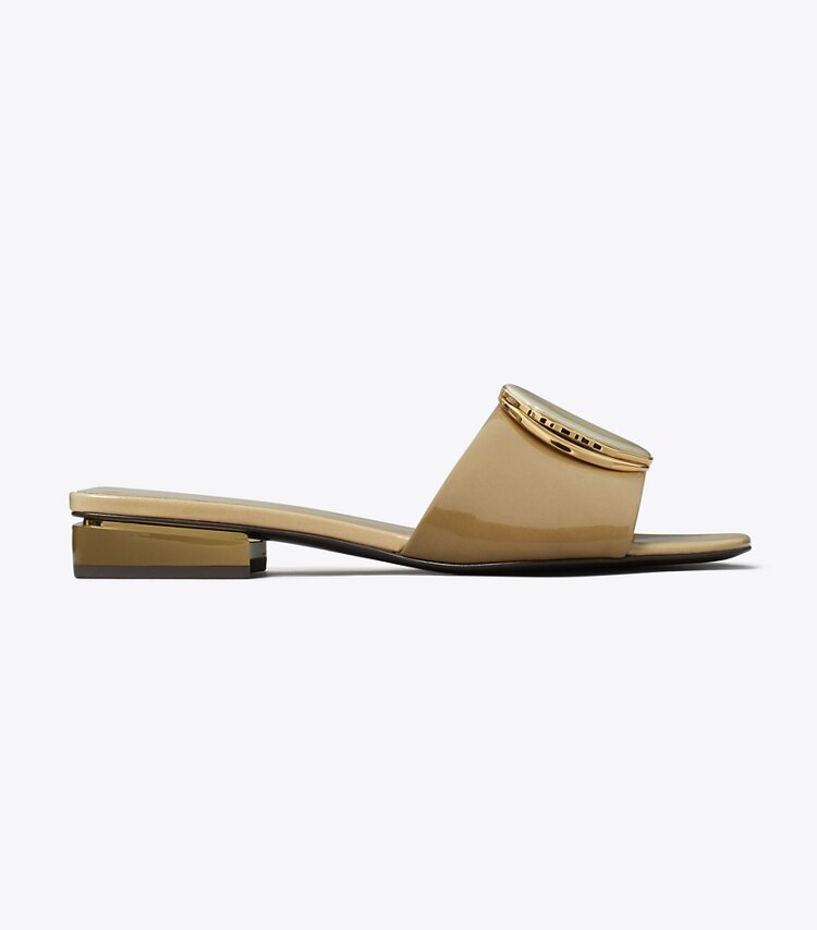 Tory Burch diseñador sandalias Sandalia con tacón Patos en PALO SANTO lateral