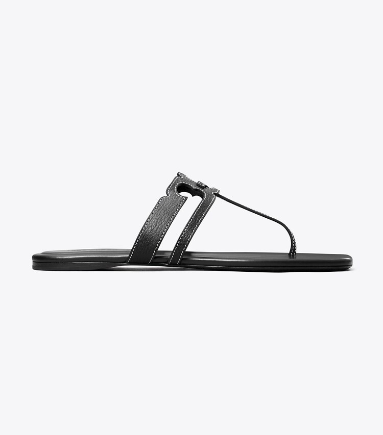 Tory Burch diseñador sandalias Sandalia con tira en T Ines en PERFECT BLACK / PERFECT BLACK lateral