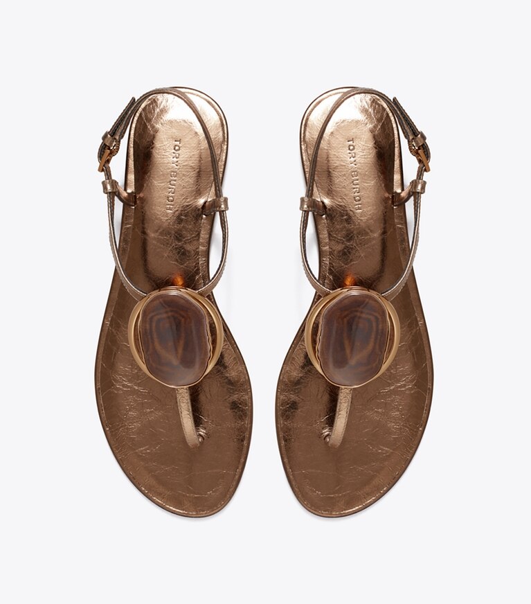 Tory Burch diseñador sandalias Sandalia con tira en T Patos en COPPER vista superior