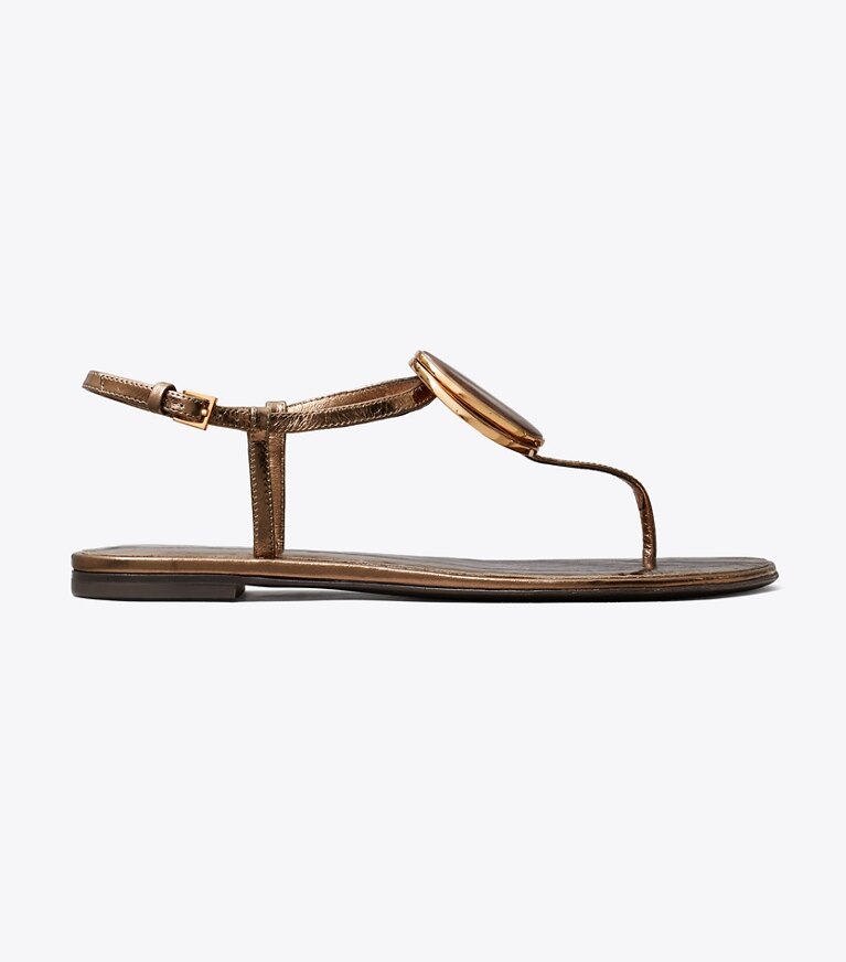 Tory Burch diseñador sandalias Sandalia con tira en T Patos en COPPER lateral