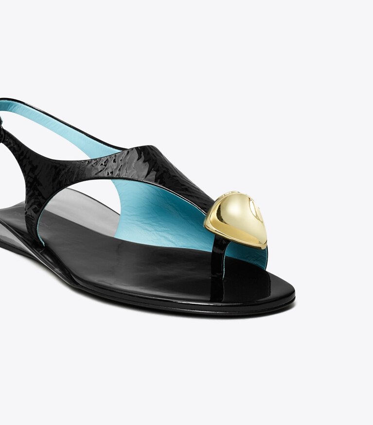 Tory Burch diseñador sandalias Sandalia con tira trasera Patos en NERO detalle