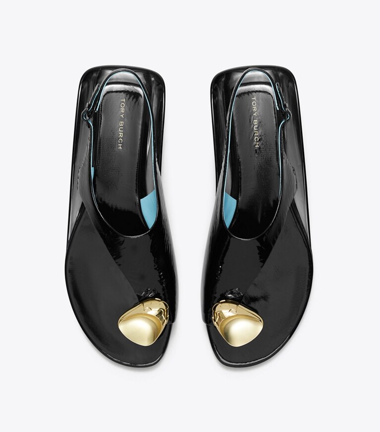 Tory Burch diseñador sandalias Sandalia con tira trasera Patos en NERO vista superior
