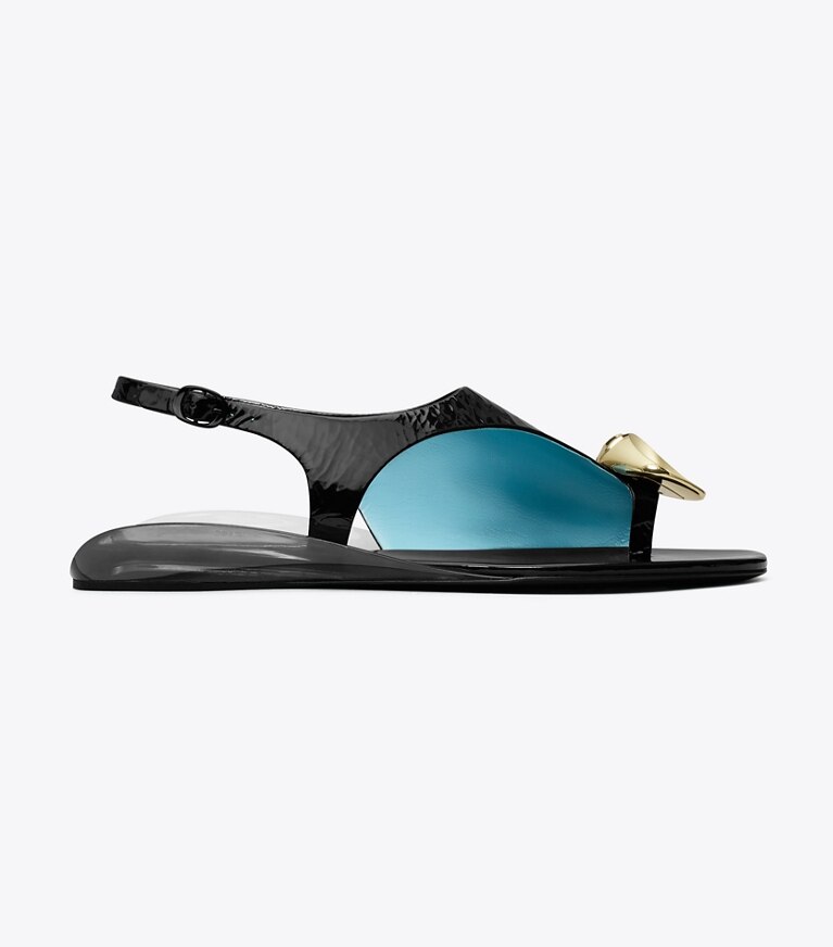 Tory Burch diseñador sandalias Sandalia con tira trasera Patos en NERO lateral