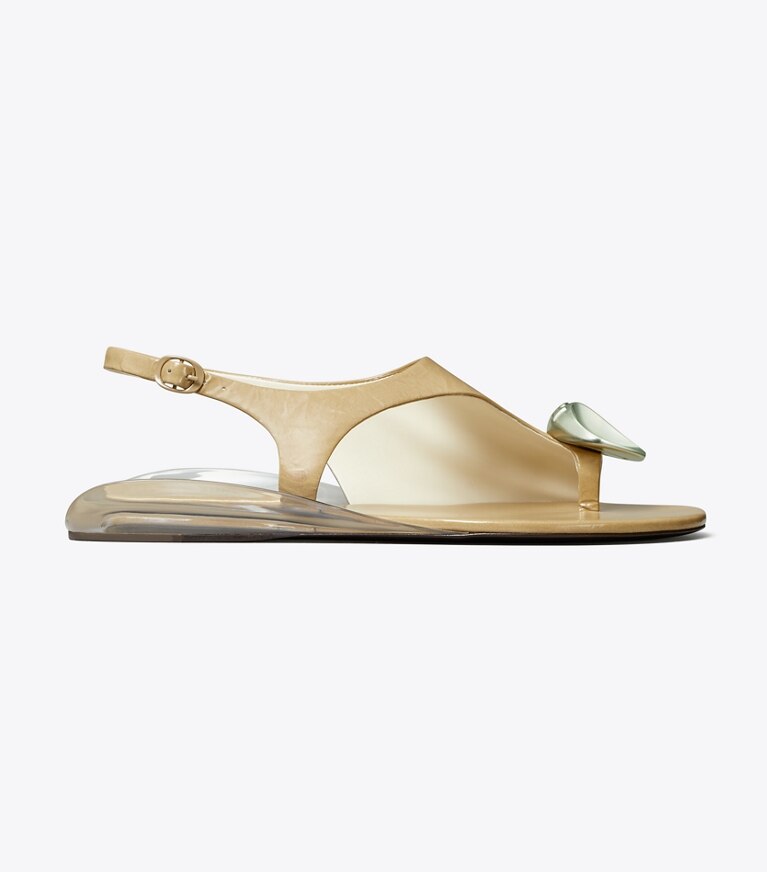 Tory Burch diseñador sandalias Sandalia con tira trasera Patos en CHATEAU GRAY / SILVER lateral