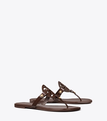Tory Burch diseñador sandalias Sandalia de charol Miller en Coconut ángulo