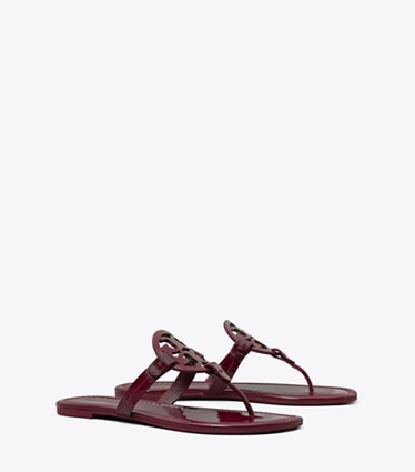 Tory Burch diseñador sandalias Sandalia de charol Miller en DARK RASPBERRY ángulo