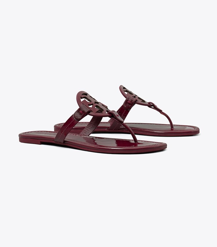 Tory Burch diseñador sandalias Sandalia de charol Miller en DARK RASPBERRY ángulo