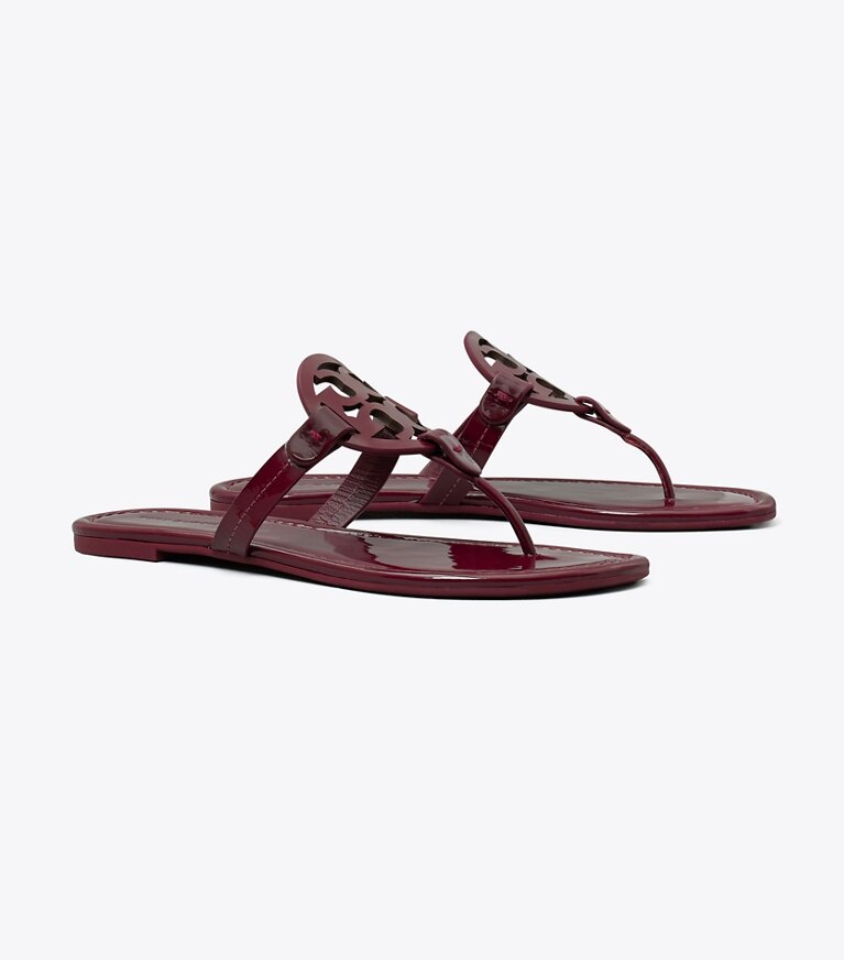 Tory Burch diseñador sandalias Sandalia de charol Miller en DARK RASPBERRY ángulo