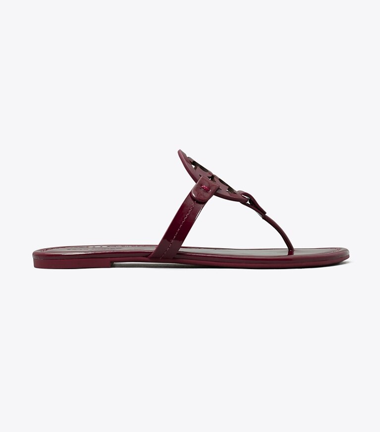Tory Burch diseñador sandalias Sandalia de charol Miller en DARK RASPBERRY lateral