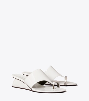 Tory Burch diseñador sandalias Sandalia de cuña Pierced en CIRRUS CLOUD ángulo