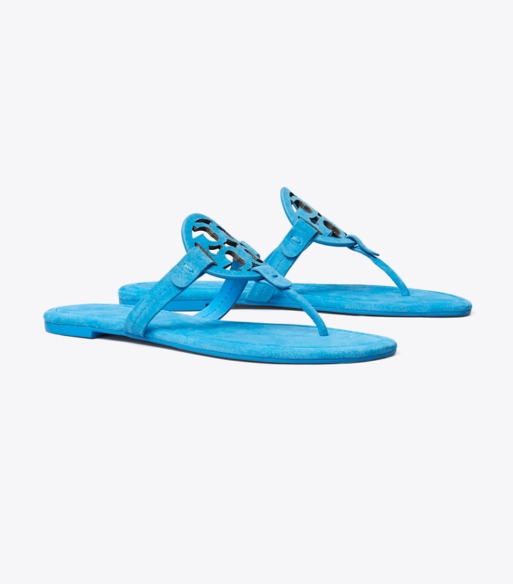 Tory Burch diseñador sandalias Sandalia de gamuza Miller en DEEP BLUE ángulo