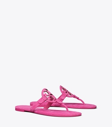 Tory Burch diseñador sandalias Sandalia de gamuza Miller en MAGENTA ángulo