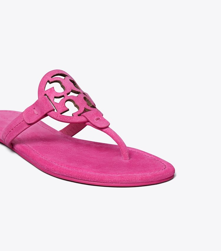 Tory Burch diseñador sandalias Sandalia de gamuza Miller en MAGENTA detalle