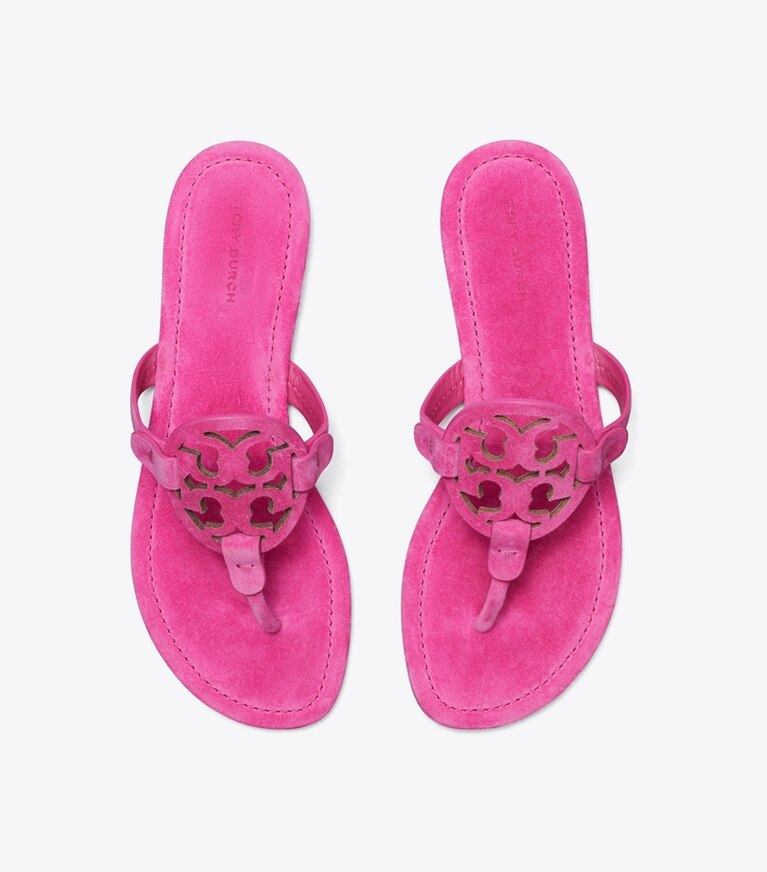 Tory Burch diseñador sandalias Sandalia de gamuza Miller en MAGENTA vista superior