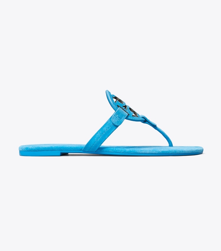 Tory Burch diseñador sandalias Sandalia de gamuza Miller en DEEP BLUE lateral