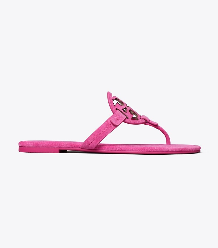 Tory Burch diseñador sandalias Sandalia de gamuza Miller en MAGENTA lateral