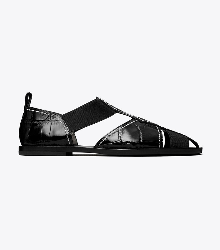 Tory Burch diseñador sandalias Sandalia de pescador en PERFECT BLACK lateral