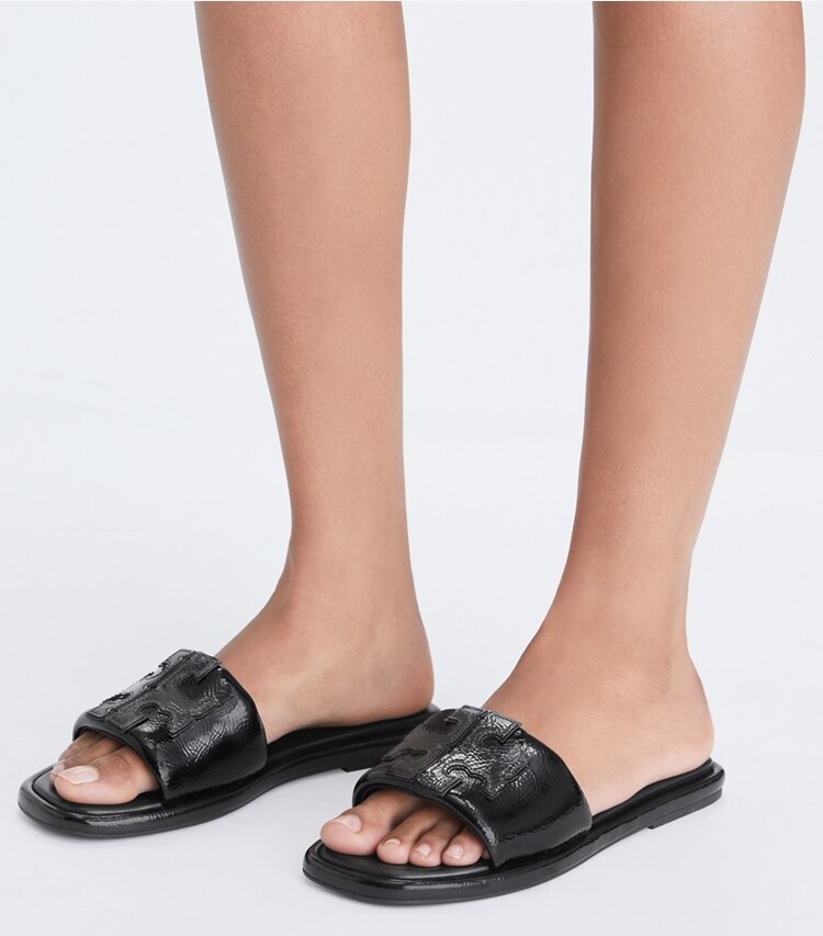 Tory Burch diseñador sandalias Sandalia deportiva doble T en PERFECT BLACK adicional en modelo