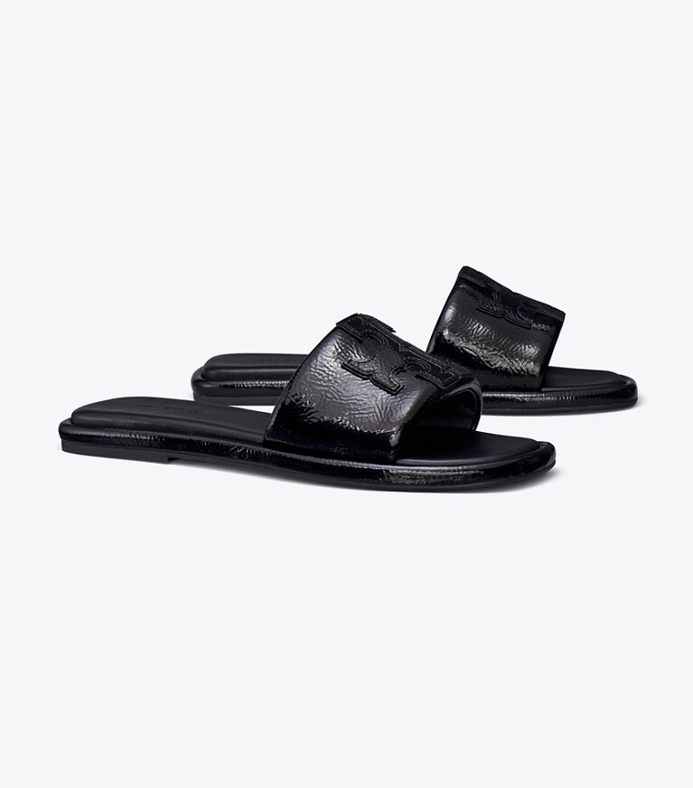 Tory Burch diseñador sandalias Sandalia deportiva doble T en PERFECT BLACK ángulo