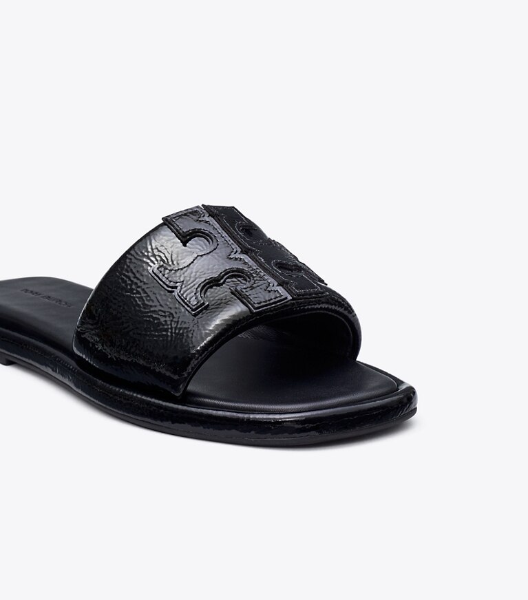 Tory Burch diseñador sandalias Sandalia deportiva doble T en PERFECT BLACK detalle