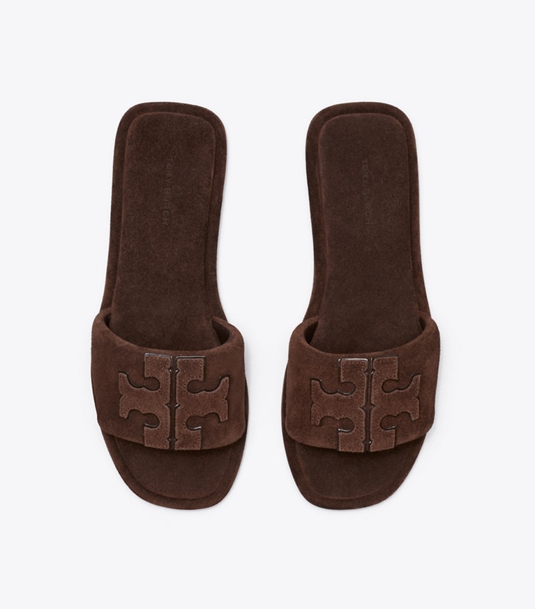 Tory Burch diseñador sandalias Sandalia deportiva doble T en DARK COCOA vista superior