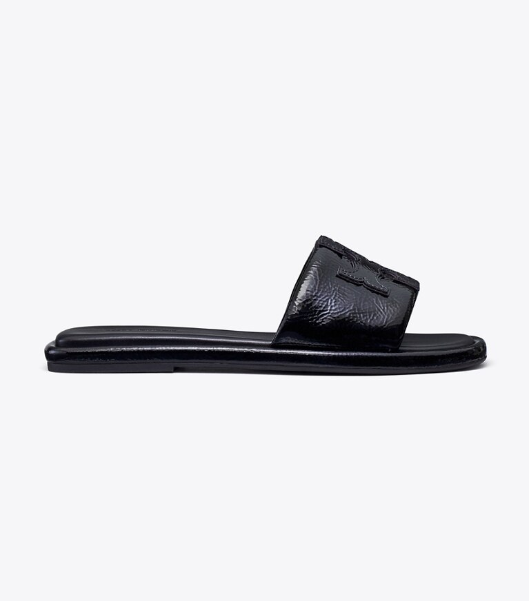 Tory Burch diseñador sandalias Sandalia deportiva doble T en PERFECT BLACK lateral