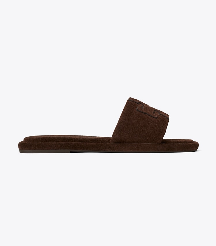 Tory Burch diseñador sandalias Sandalia deportiva doble T en DARK COCOA lateral